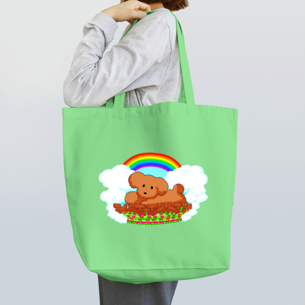 ✨🌈✨ユラクラカン🇯🇵 ✨🌈✨のトイ・プードル🌈ファミリー🌈レインボー　バージョン Tote Bag