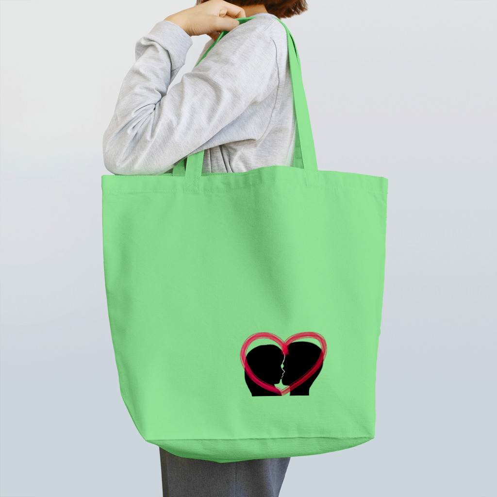 Lily bird（リリーバード）のSilhouette of kiss with heart♥② Tote Bag