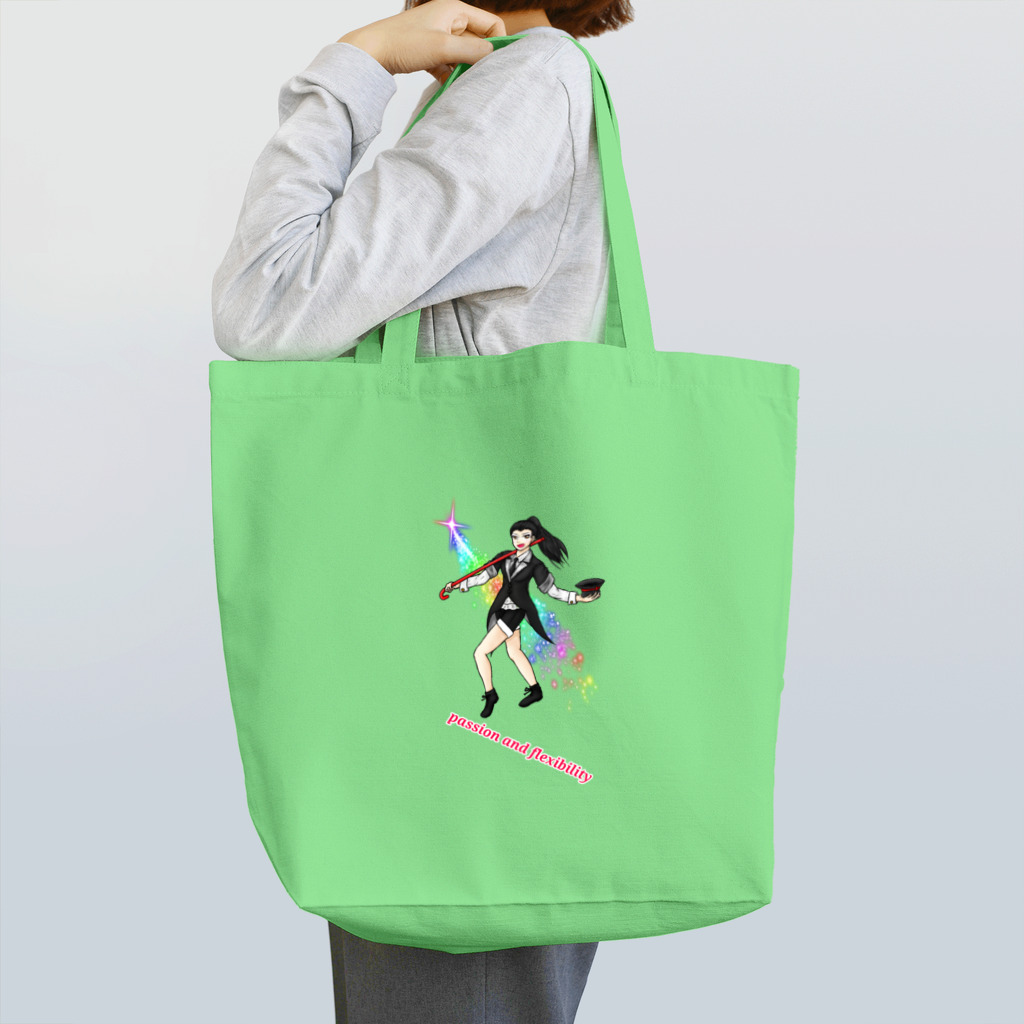 Lily bird（リリーバード）のフルカラー ジャズダンサー 光と英字ロゴ Tote Bag