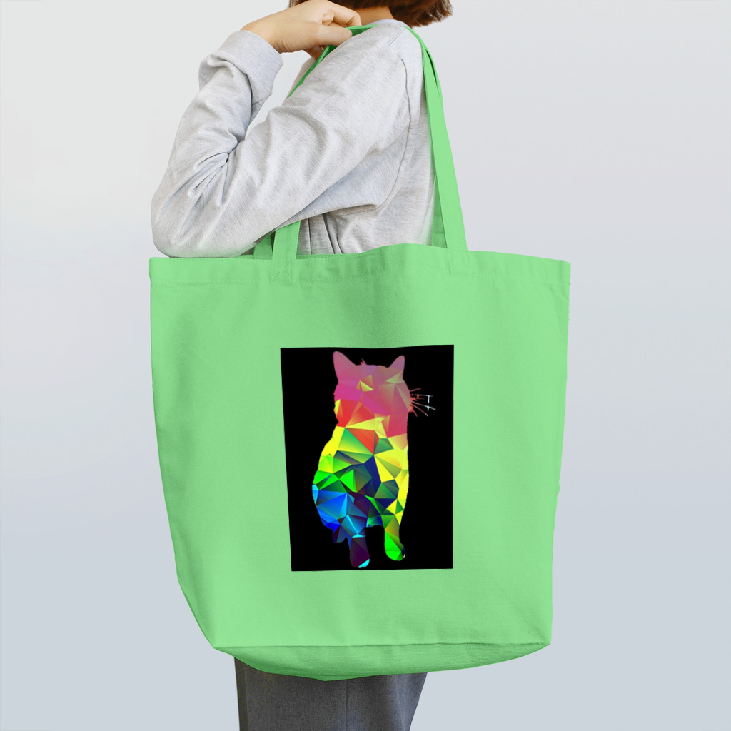 アメショのドラ猫ちゃん（18）のお店のレインボーシルエットのアメショのドラ猫ちゃん（18） Tote Bag