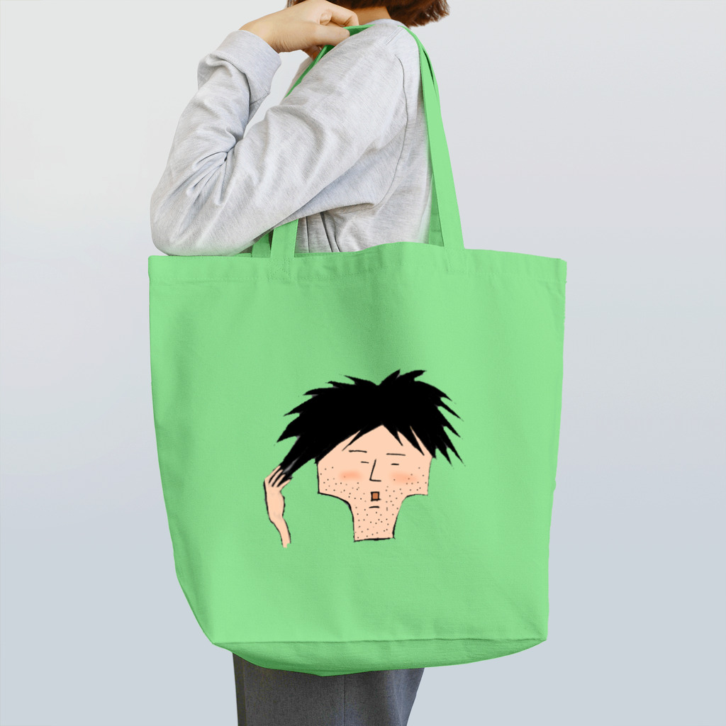 さんぺーのお店の髪の毛を気にするしげさん Tote Bag