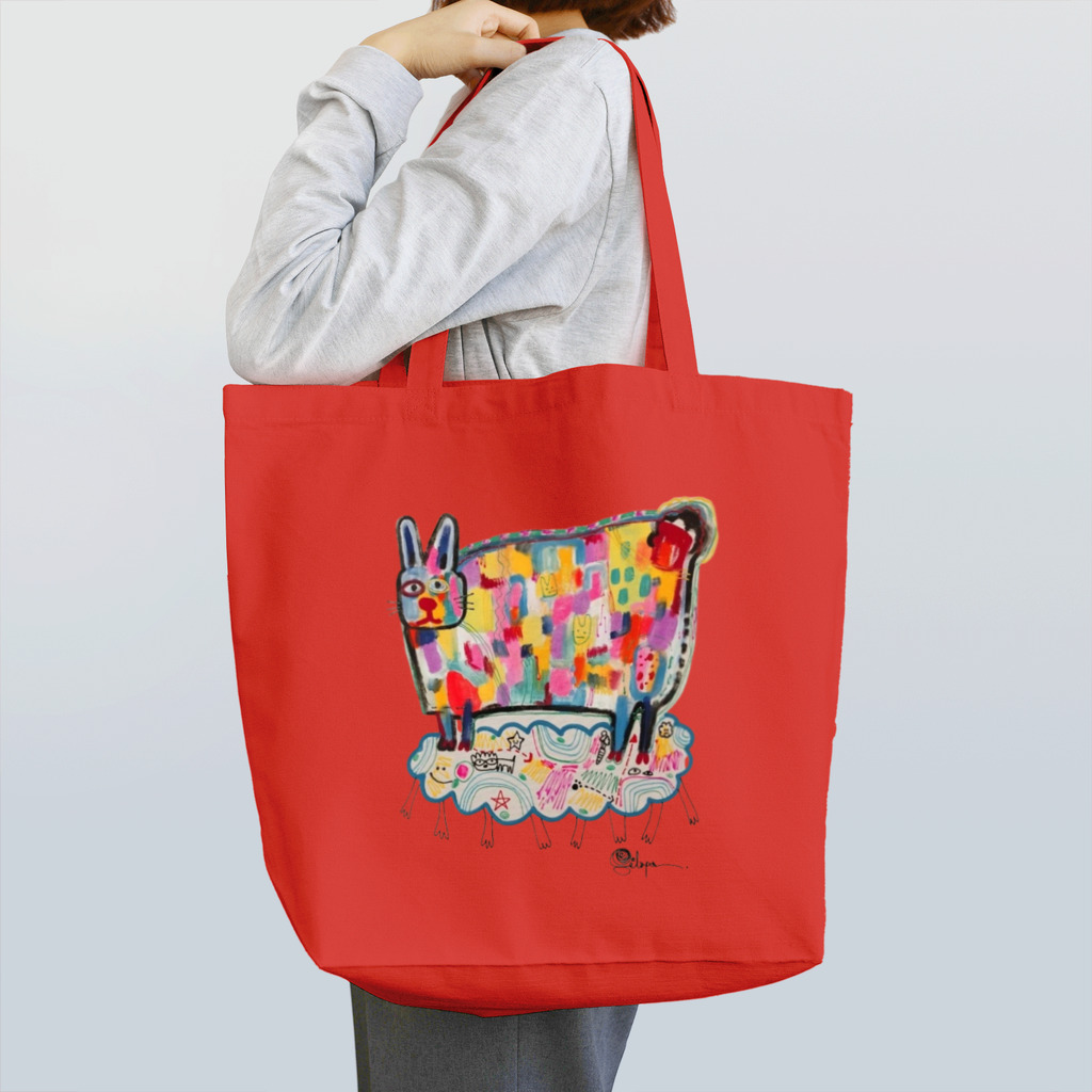 BadRabbitMusicFromHeavenJapanのRabbit on the Cloud Tote Bag