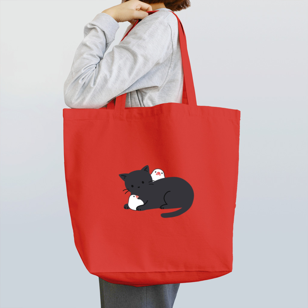 あずき缶の黒猫と白文鳥 Tote Bag