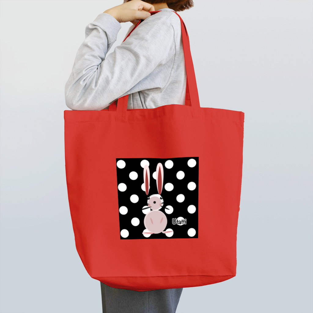 Pyonpopoの水玉の中のうさこ Tote Bag