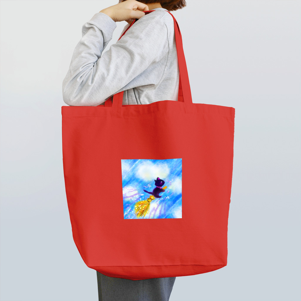 nijiirosorausagiの空飛ぶ黒猫  お話の世界  【虹色空うさぎ】 Tote Bag