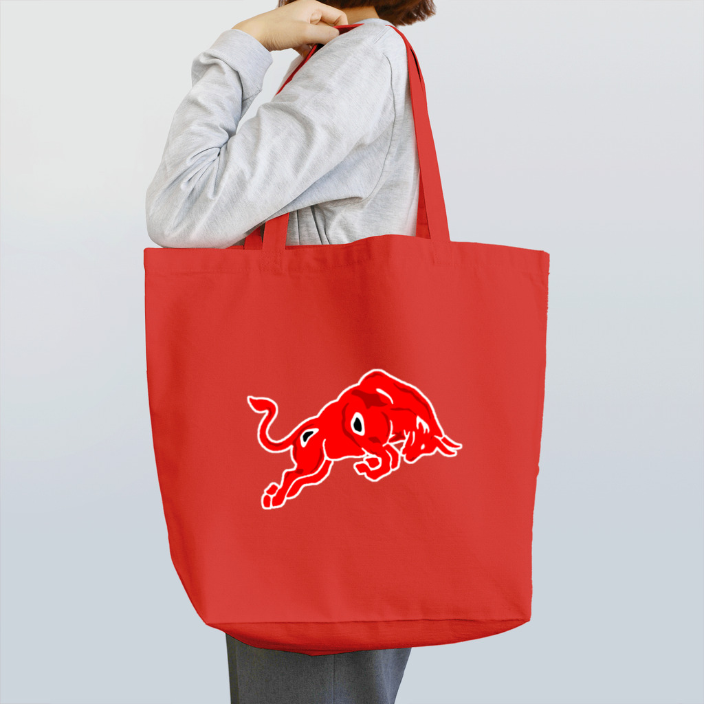 会津・赤ベコ＆ヒーロー販売所の会津・赤ベコ風猛牛 Tote Bag