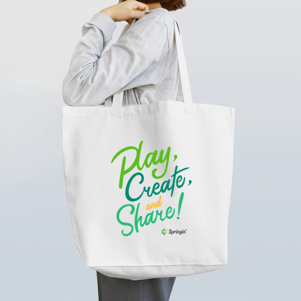 Springin’®オフィシャルショップのSpringin’ 「Play, Create, and Share!」 Tote Bag