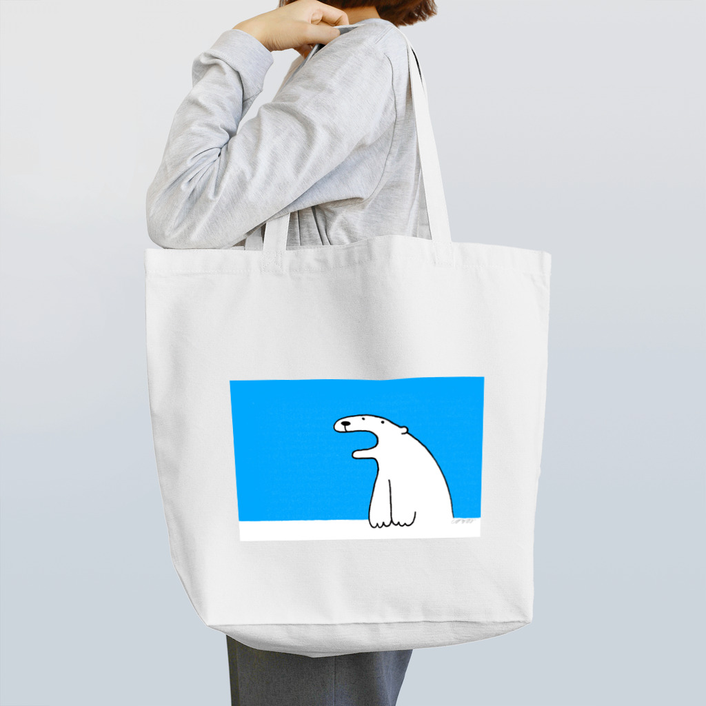 しろくまのかばん屋さん（SUZURI店）のしろくまさん（あお） Tote Bag