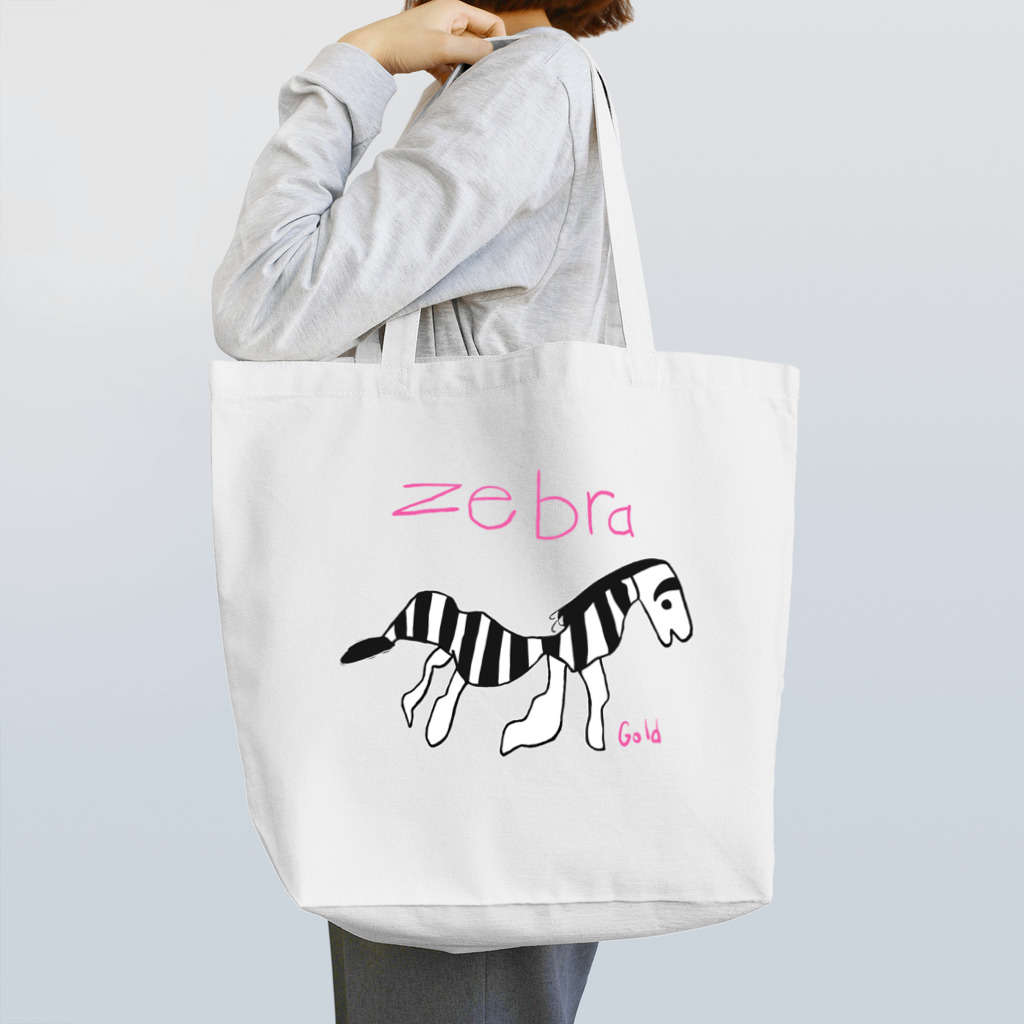 Red & Gold in USAの幸せのZebraくん Tote Bag