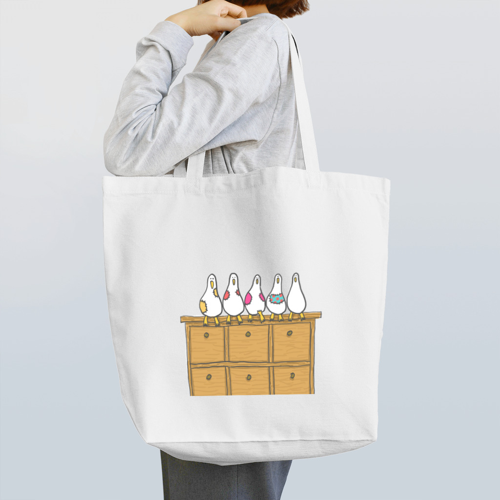 鳥若麻呂の補修された鳥形 Tote Bag