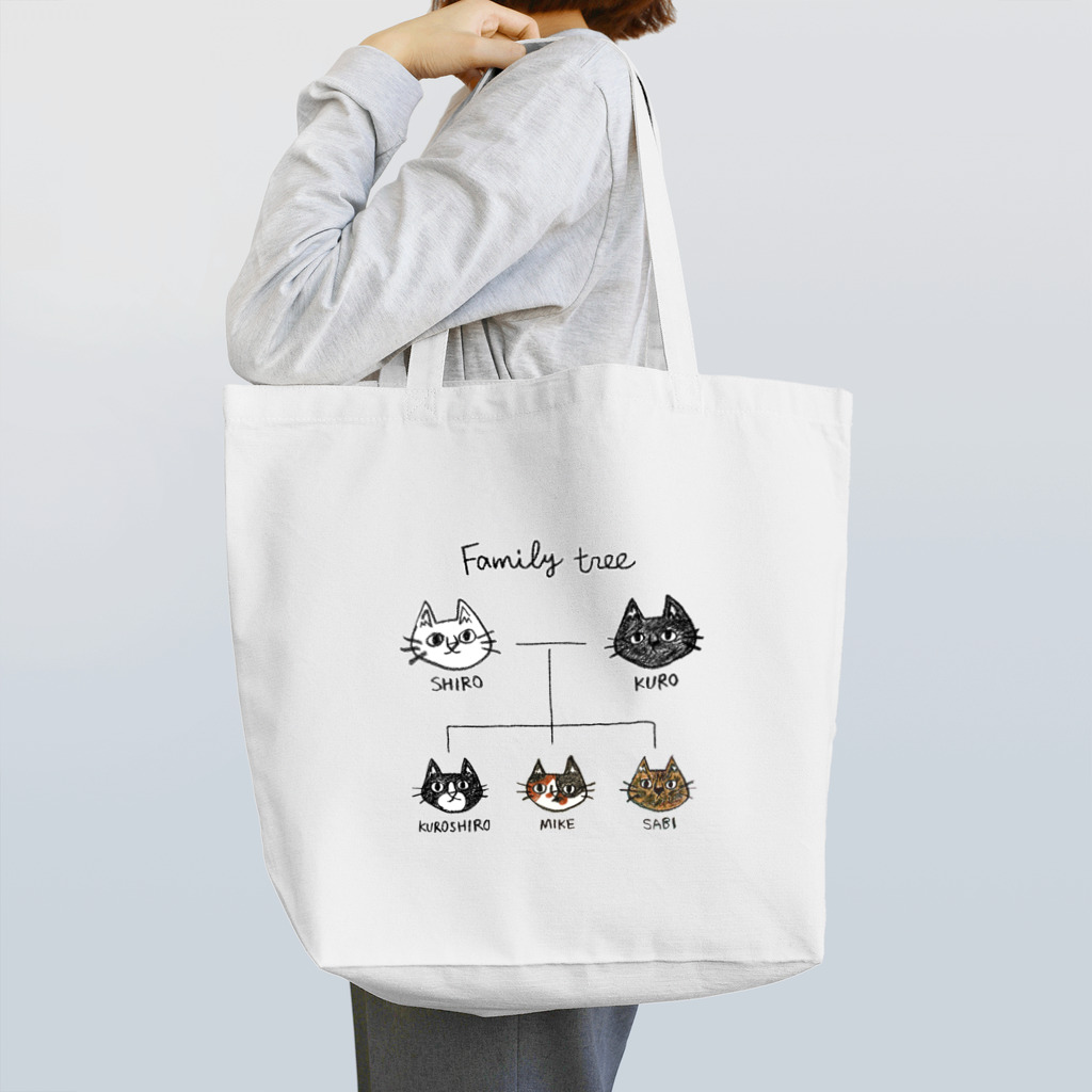 のぐちさきのfamily tree -にゃんこの家系図- Tote Bag