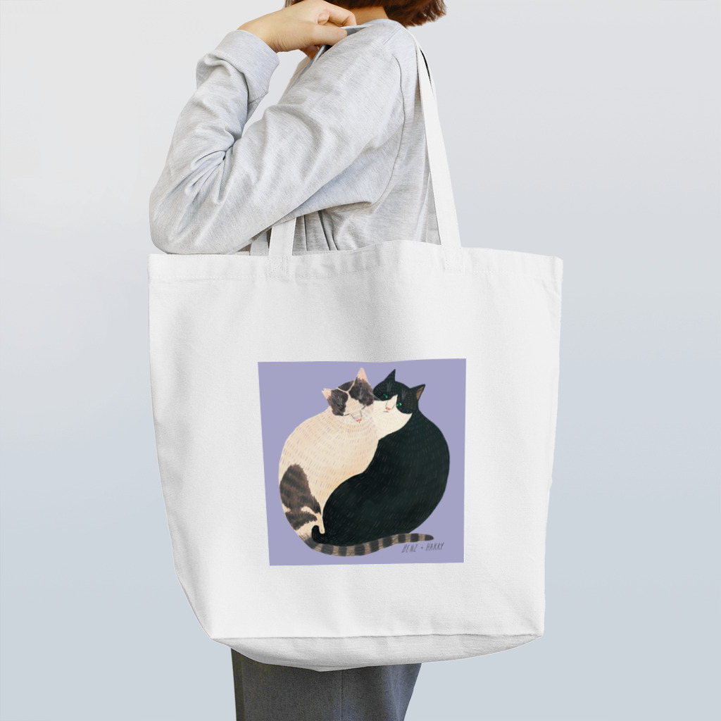 ネコノートショップ（neco-note shop）のハリー＆ベンツ（てんしんらんまんな☆ラッキー） Tote Bag