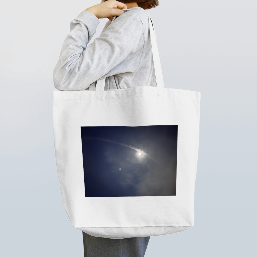 キイロイチャンのおうちの桜さく夜の月 Tote Bag