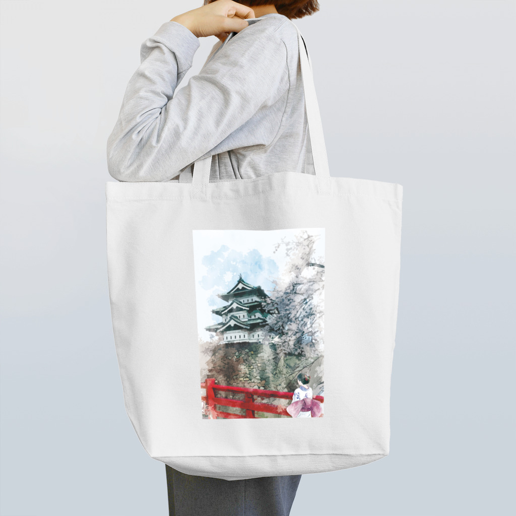 松や SUZURI店の弘前城散策 トートバッグ