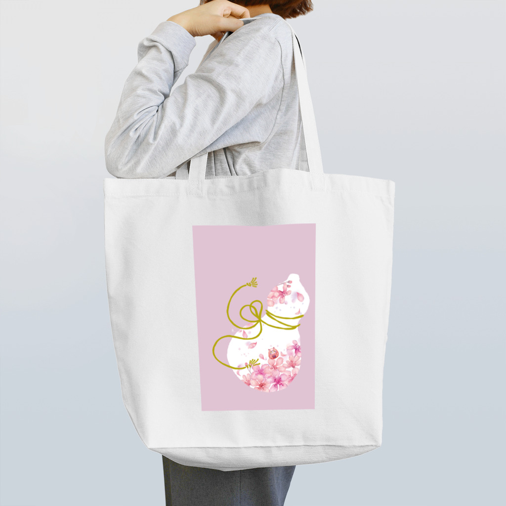 ミウラエツコの猫達磨瓢箪 Tote Bag