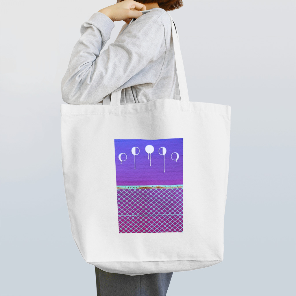 采-aya-の月とフェンス Tote Bag