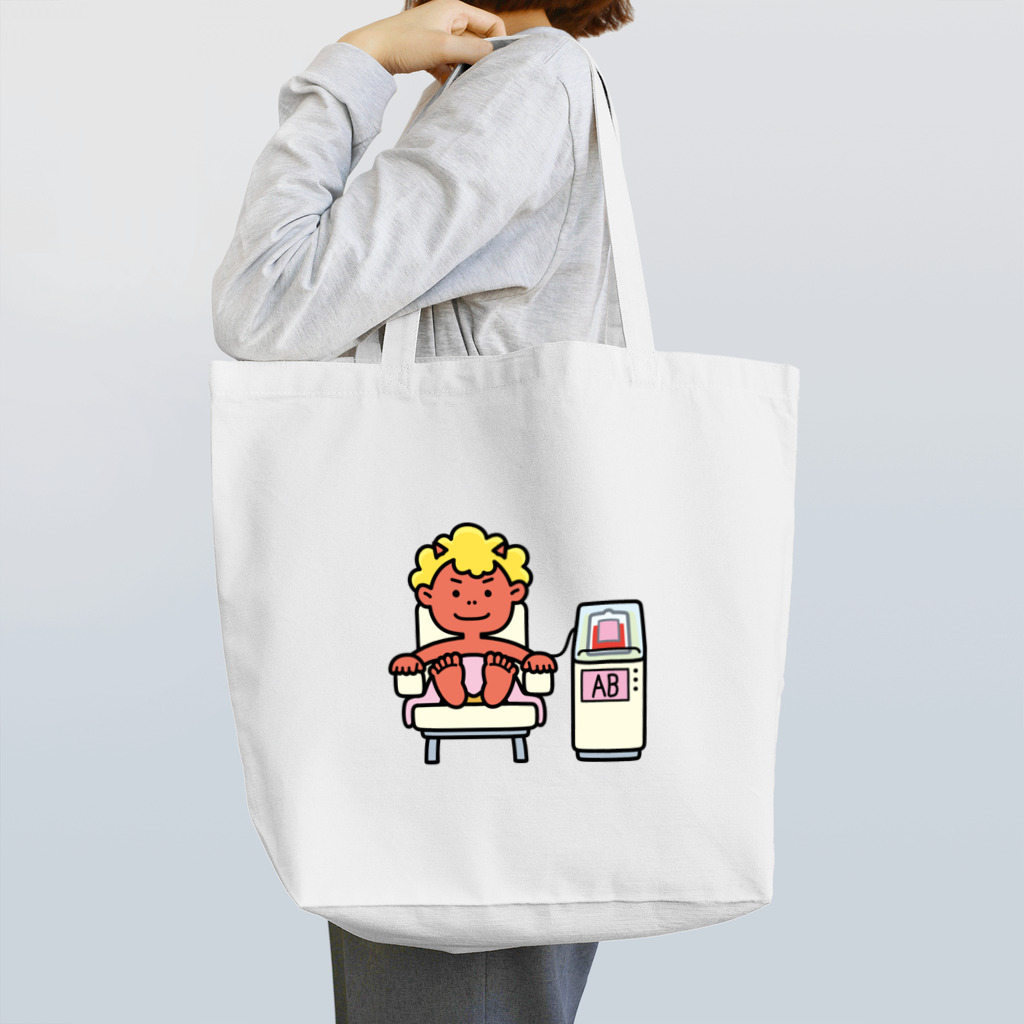 有限会社ケイデザインの献血好きなオニさん【AB型・400mL献血】 Tote Bag