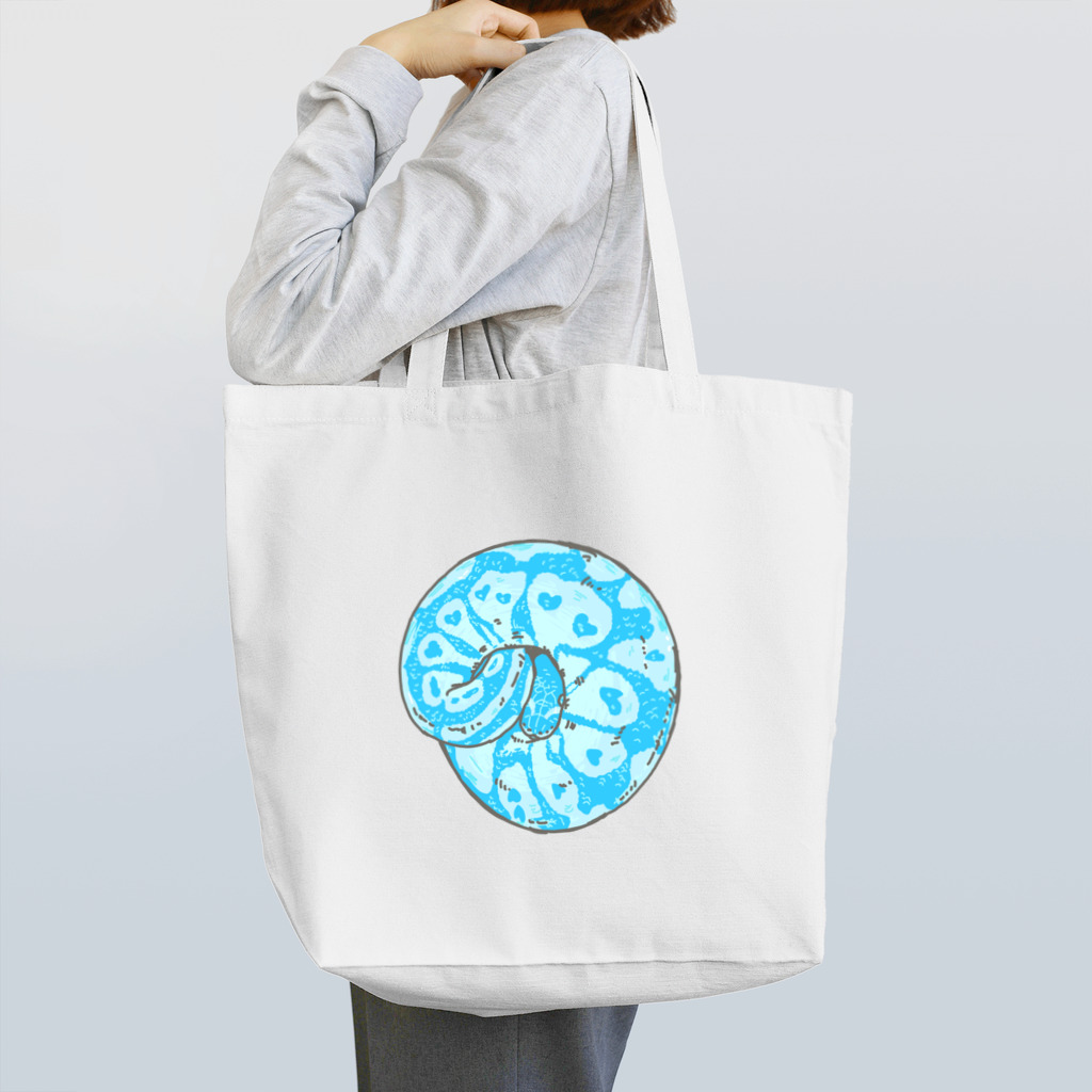 みzooのブルーなボールパイソン Tote Bag