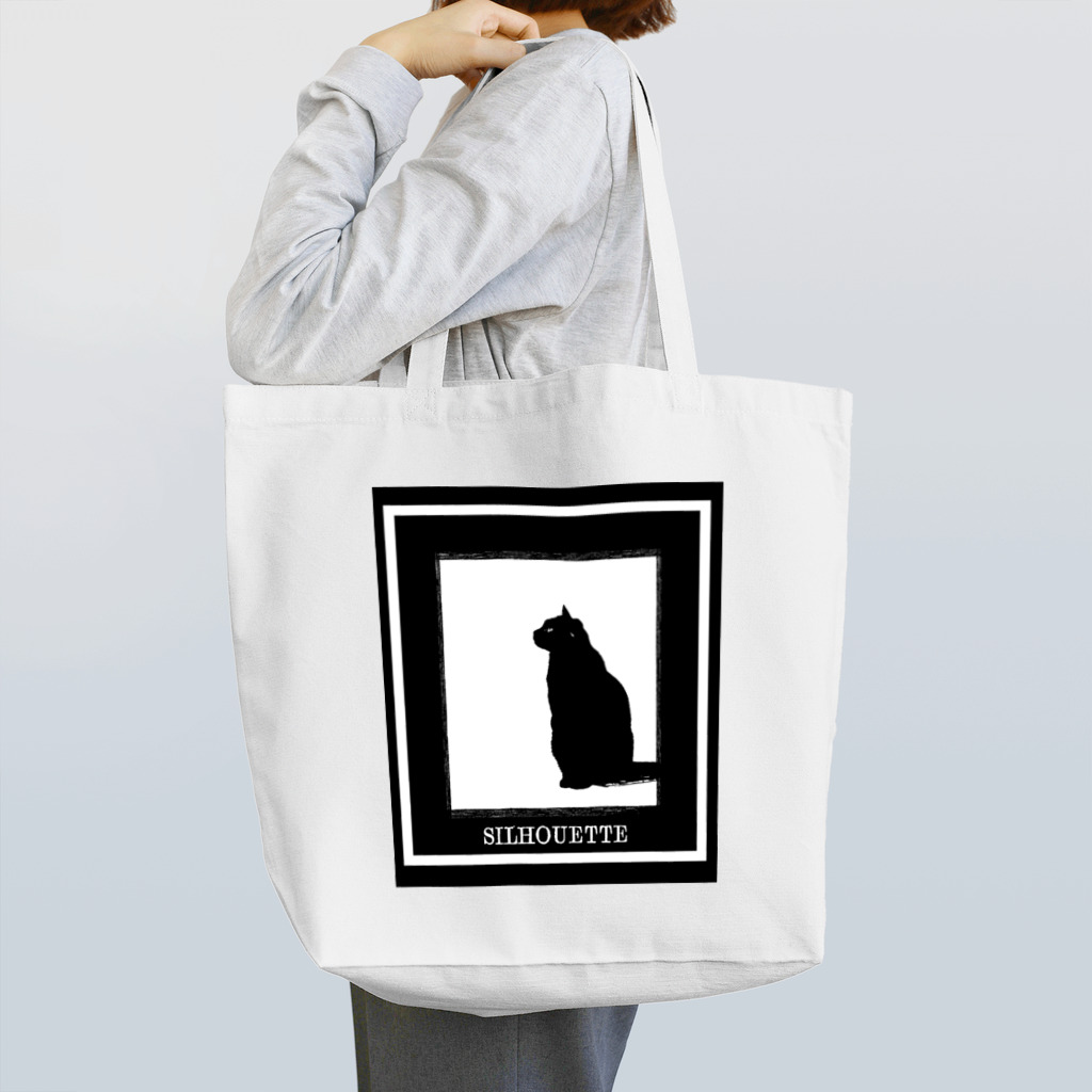 SILHOUETTE の額縁の黒猫 トートバッグ