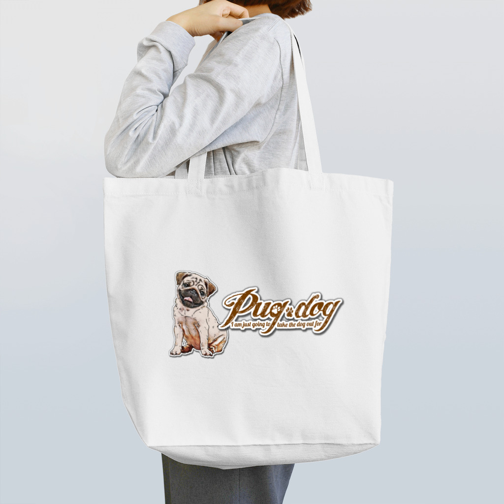 オリジナル工房プリントンの パグ　イラストプリント Tote Bag