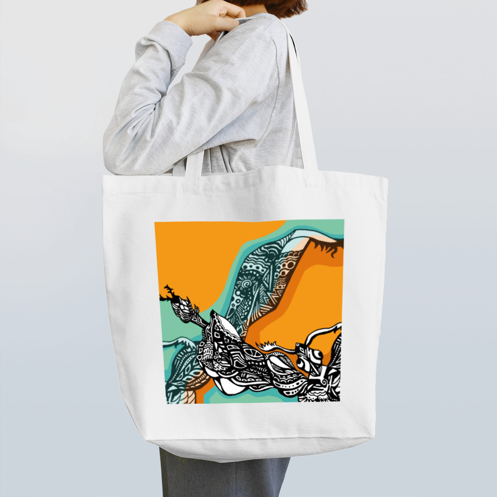 カマキリアートのオレンジカマキリ Tote Bag