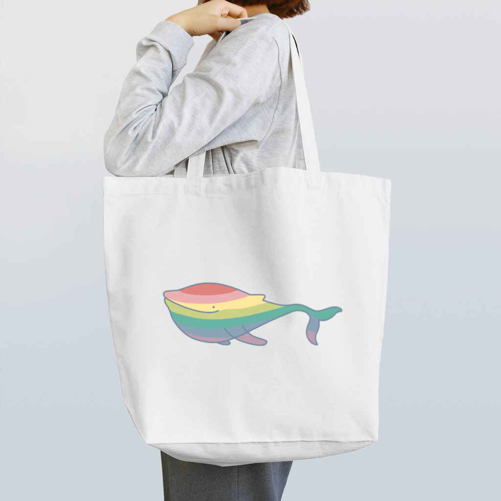 studiohapunaのRAINBOW WHALE トートバッグ