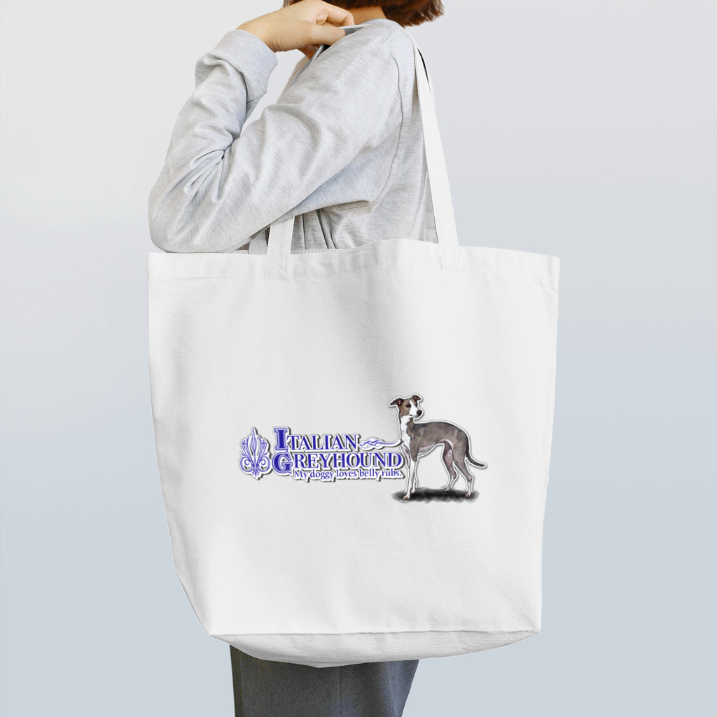 オリジナル工房プリントンのイタリアングレイハウンド イラストプリント Tote Bag