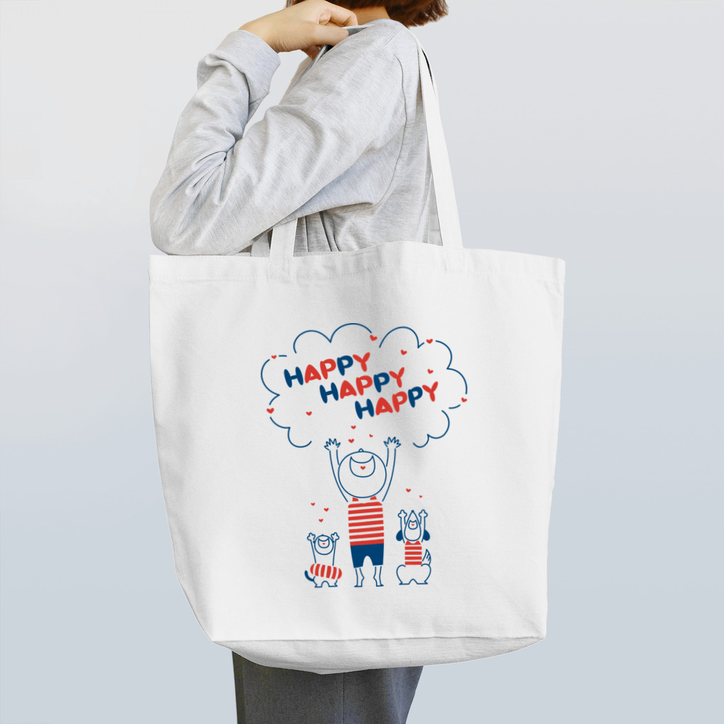 8anna storeのHAPPY HAPPY HAPPY！上を向いて笑おう！夏バージョン Tote Bag