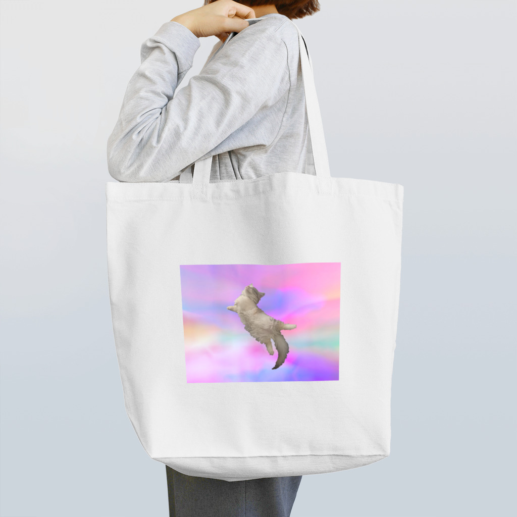 おもち屋さんのサイケデリックな猫 Tote Bag