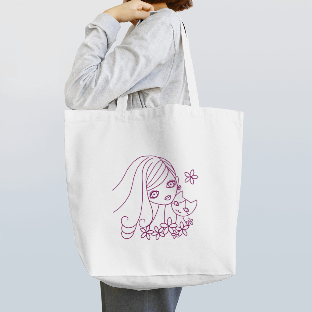 neko*neko*の猫と女の子 2 Tote Bag