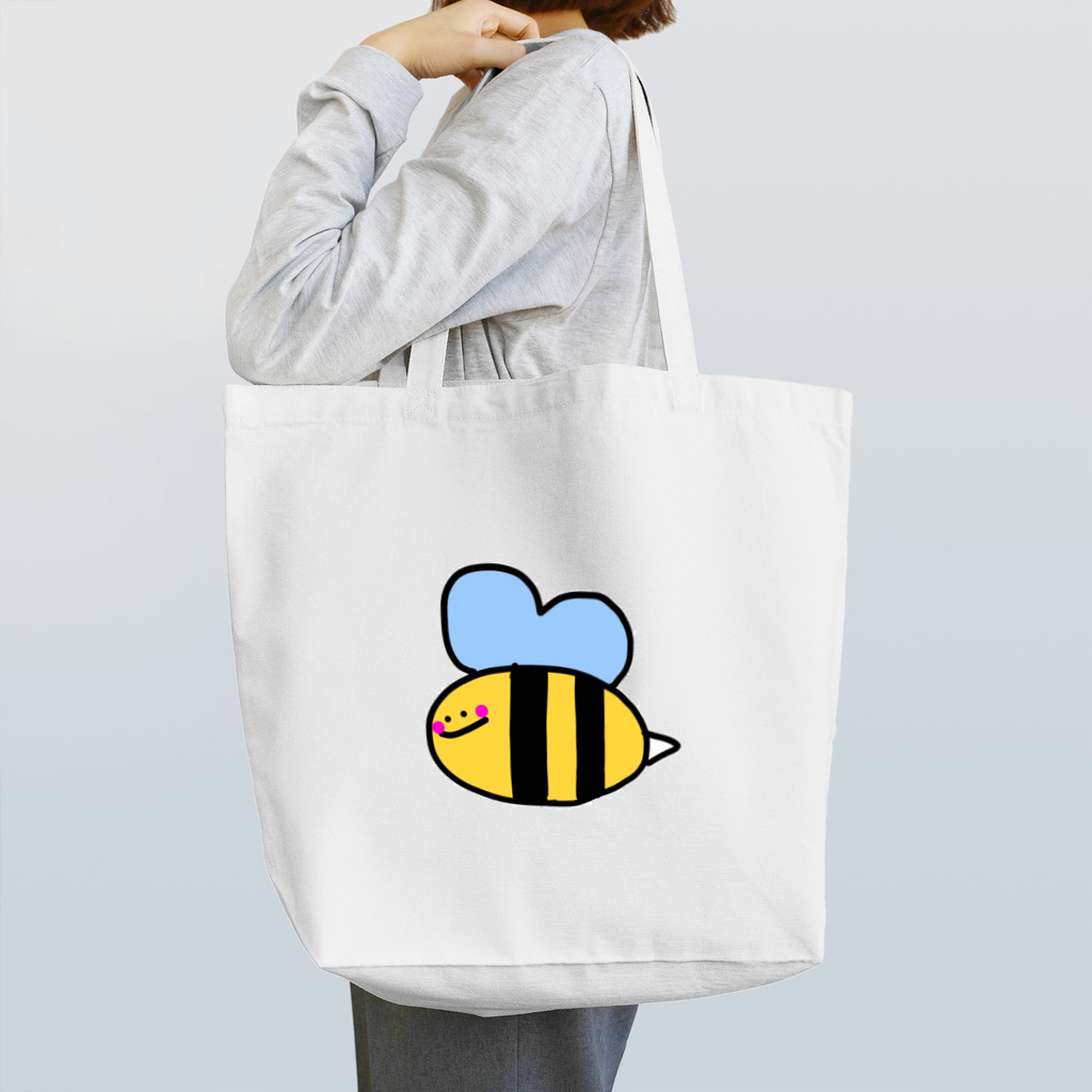 LoveAmooNのへんてこキャラクター はちさんの『びー』🐝💗 トートバッグ