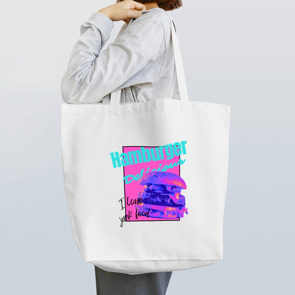 DeliciousHAMBURGERのDelicious HAMBURGER🍔サマーピンクレトロポップバーガー Tote Bag