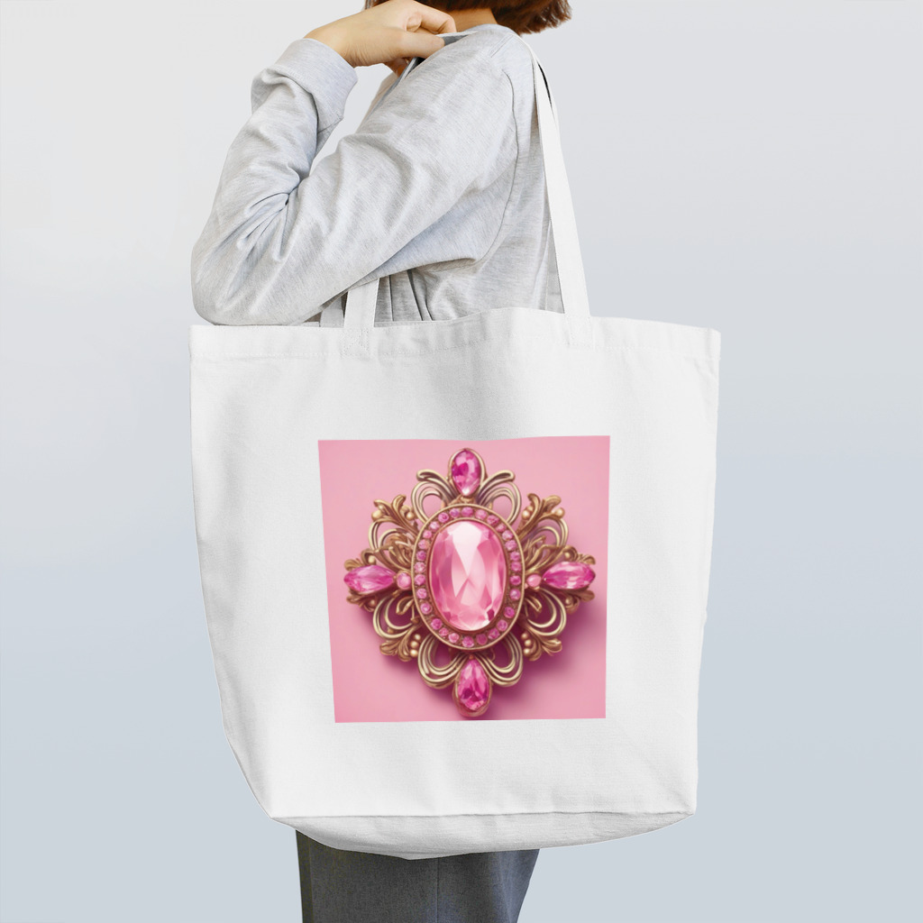 NaROOMの憧れのピンクブローチ💎 -背景もピンク💗 Tote Bag