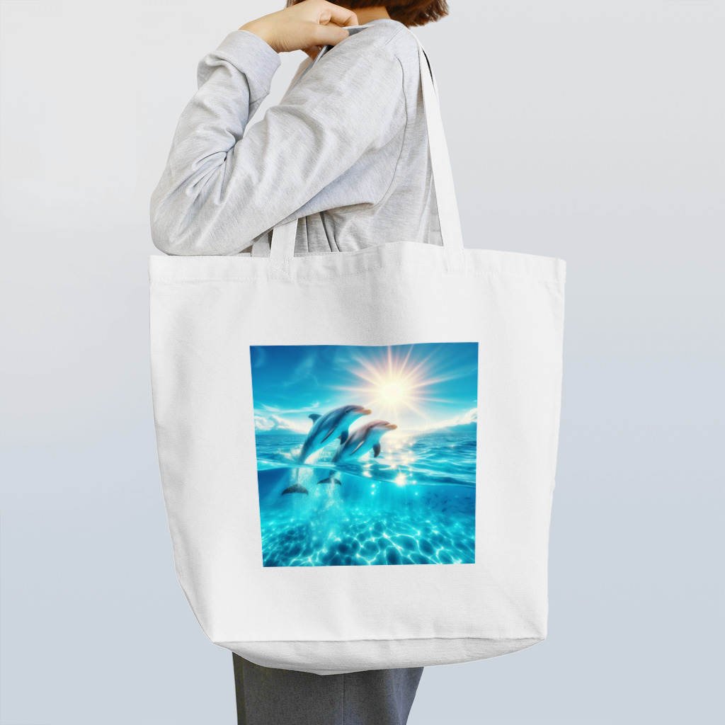終わらない夢🌈の美しい海とイルカ🐬✨ Tote Bag