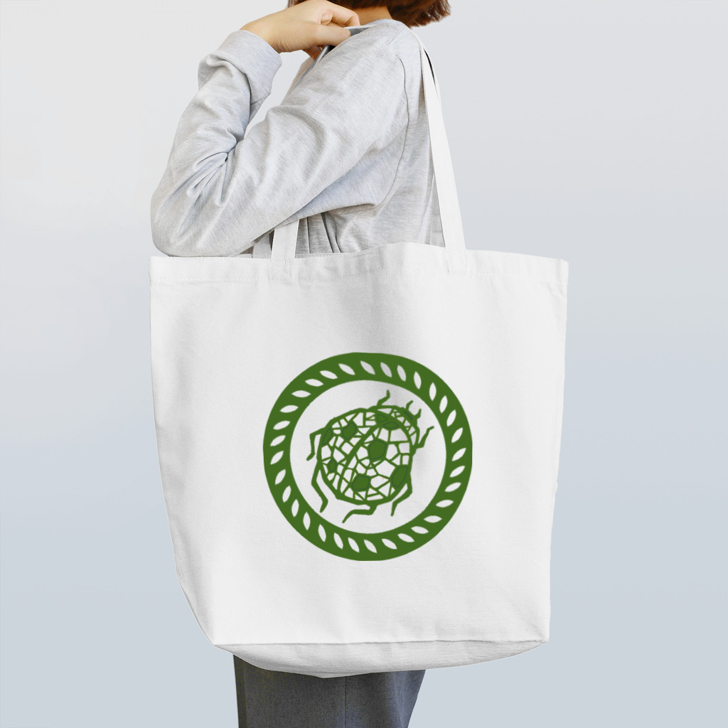 仁埜絵描室のマーク風 てんとう虫 GLASS グリーン Tote Bag