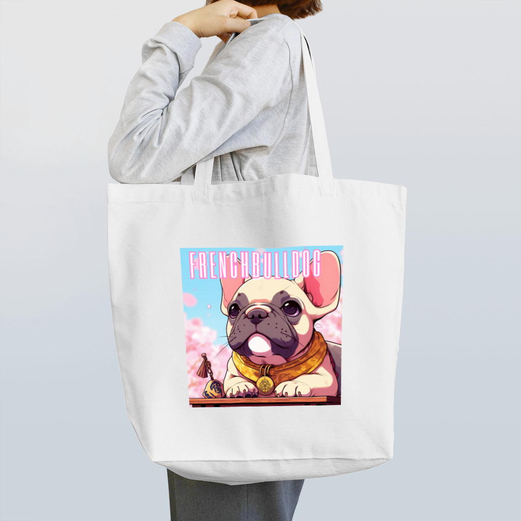furebuhi　clubの桜舞うFrench　bulldog Tote Bag