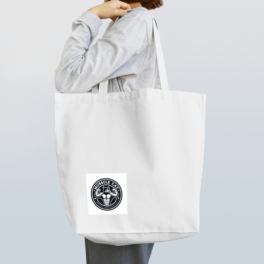 MUSCLE CAT 🐈🐈‍⬛のMUSCLE CAT ハチワレ Tote Bag