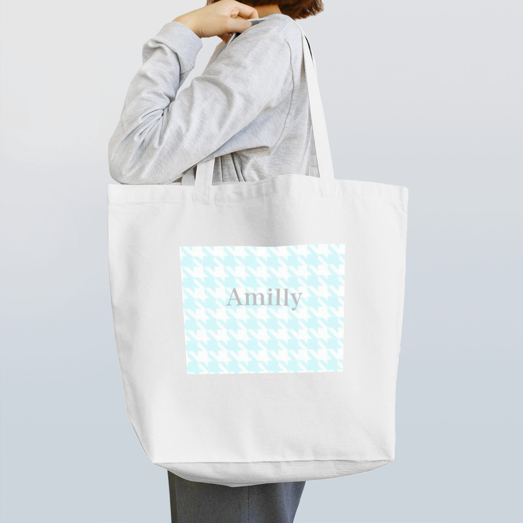 Amillyの千鳥柄ロゴ Tote Bag