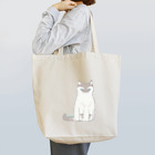 四月研究所 SUZURI店の不機嫌ねこ - シロクロ Tote Bag