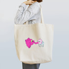 まりふぁなにゃんこの創作/ねことかつ丼のPink Elephant Tote Bag