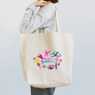 デザインショップ-アトリエの水彩画夏カラフル トートバッグ