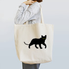 シンプルねこのあるく黒猫 Tote Bag