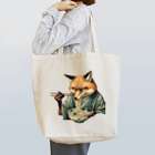 いきもの戯画の狐が食べる、きつね饂飩 Tote Bag