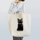 小鳥と映画館の下僕を見下す黒猫 Tote Bag