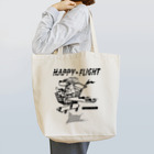 nidan-illustrationのhappy dog -happy flight- (black ink) Tote Bag