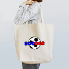 happy_25chanのサッカーボール柄（赤/青） Tote Bag