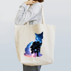 猫との風景の星空と猫_008 Tote Bag