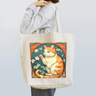 ゆまちゃんの開運雑貨屋さんの金運招く猫ミュシャ風 トートバッグ