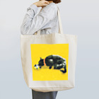Yuhki | おばけのゆうき 公式オンラインショップの水飲む黒猫(ちぎり絵/貼り絵) トートバッグ