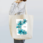 Tink_handmadeのTink ターコイズブルーflowerロゴ入り Tote Bag